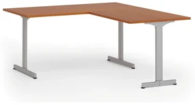 Kancelársky stôl PRIMO BETA L, 1600 x 1800 mm, sivá podnož, čerešňa