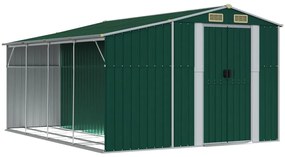 Záhradná kôlňa zelená 277x365,5x179 cm pozinkovaná oceľ