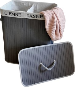 TRENDIE Bambusový kôš na prádlo 100l šedý + DARČEK