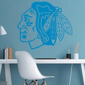 Veselá Stena Samolepka Hokejový tím Chicago Blackhawks Farba: modrá, Veľkosť: 100 x 87 cm