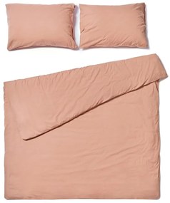 Prírodne hnedé obliečky na dvojlôžko zo stonewashed bavlny Bonami Selection, 200 x 220 cm