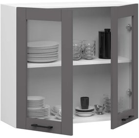 Horná kuchynská skrinka OLIWIA W80 H720 biela / sivá