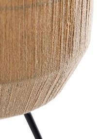 Orientálna stolná lampa čierna s jutovým lanom - Riki