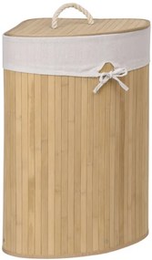 Rohový kôš na bielizeň 60 l bambusový béžový