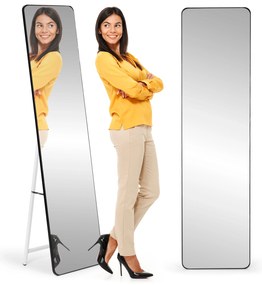 Veľké stojace obdĺžnikové zrkadlo, úzky rám, 148 cm