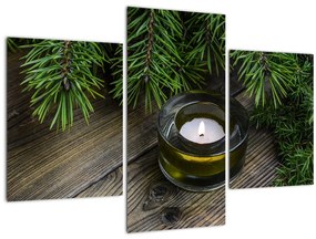 Obraz - vianočná sviečka (90x60 cm)