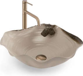 Rea Handmade Art, keramické umývadlo na dosku 490x440x180 mm, béžová, REA-U6326