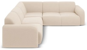 Béžová rohová pohovka z textílie bouclé (variabilná/do L) Molino – Micadoni Home