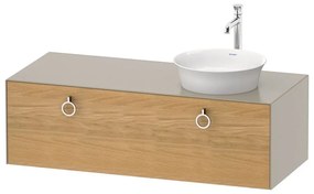 DURAVIT White Tulip závesná skrinka pod umývadlo na dosku vpravo, 1 zásuvka, 1300 x 550 x 408 mm, dub prírodný masív/taupe matná, WT4982RH560