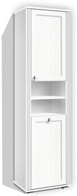 Kúpeľňová skrinka Retro KR 14 vysoká s košom farba lamina: biela 113