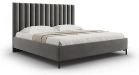Sivá čalúnená dvojlôžková posteľ s úložným priestorom s roštom 180x200 cm Casey – Mazzini Beds