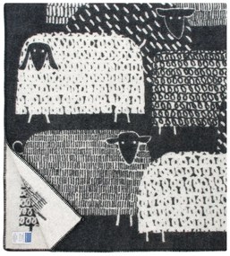 Vlnená deka Päkäpäät 130x180, čierna