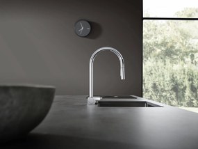 Hansgrohe M81, drezová batéria Aquno Select s výsuvnou koncovkou a plochým sprchovým prúdom, chrómová, HAN-73837000