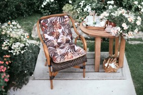 Podsedák na stoličke 40x40 cm - Listy monstery hnedé