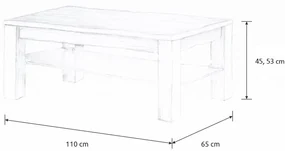 Wooded Konferenčný stolík Chicago Glass z masívu DUB 110x65x45cm