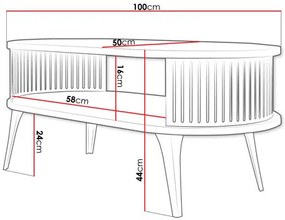 Konferenčný stolík Mezanoa  (čierna + arktická biela). Vlastná spoľahlivá doprava až k Vám domov. 1122647