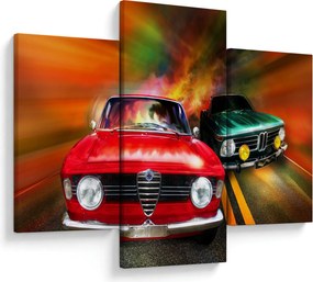Obraz - Retro závodné autá (90x60 cm)