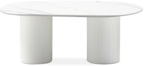 Konferenčný stolík Apulias 120 cm biely/mramor