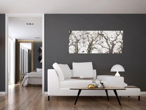 Obraz - Lesný vzor, kresba (120x50 cm)