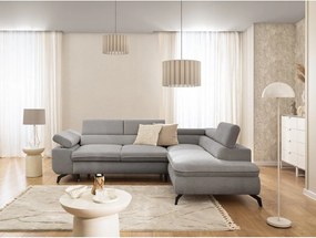 Svetlosivá ženilková rohová pohovka (pravý roh/do L) Marbeya – Ropez