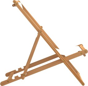 Multidom Kreslo na terasu, tíkové drevo 56x105x96 cm, krémové