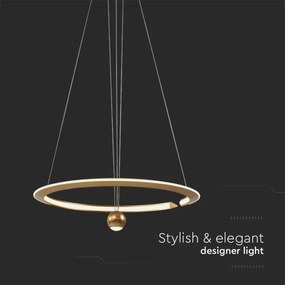 LED Luster na lanku LED/45W/230V 4000K pr. 62 cm zlatá