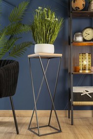 STOJAN NA KVETINÁČ LOFT7 70X24X24 CM ČIERNA/HNEDÁ