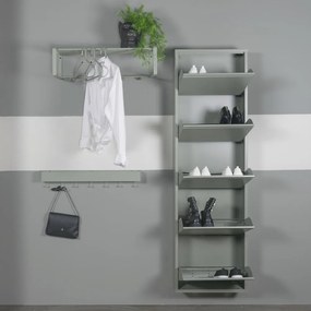 Zeleno-sivá kovová skrinka na topánky Billy – Spinder Design