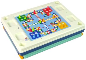 LEAN TOYS Obojstranná tabuľa 3v1 s hracím stolom - modrá