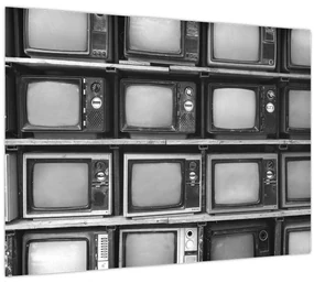 Sklenený obraz - Retro televízie (70x50 cm)