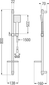 Mexen sprchový set DQ45, zlatá, 785454581-50