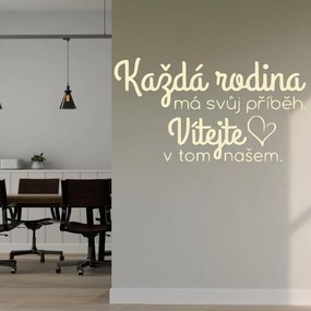 Veselá Stena Samolepka Každá rodina má svoj príbeh Farba: béžová, Veľkosť: 100 x 57 cm