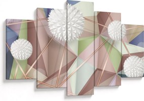 Obraz - 3D Abstrakcia v pastelových farbách (150x105 cm)