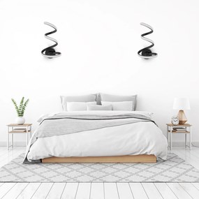 Toolight - LED nástenná lampa SPRING UP APP829-W, čierna matná, OSW-09181