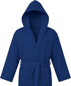 Vafľový župan s kapucňou SPAFFLE, tmavomodrý Veľkosť: L/XL