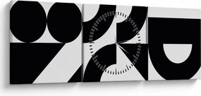 Obraz - Geometrická abstrakcia N⁰2 (s hodinami) (90x30 cm)