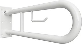 Bemeta Design HELP: Madlo, 600 mm, v tvare U, s držiakom TP, sklopné, bez krytky, biela - 301406274