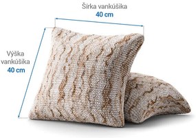 Bielastické poťahy OCEANO NOVÉ béžové obliečky na vankúšiky 2 ks ( 40 x 40 cm)
