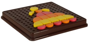 KIK Detská kreatívna mozaika 170 ks – puzzle 5 farieb, doska a 10 kariet (3+)