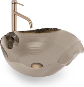 Rea Handmade Art, keramické umývadlo na dosku 490x440x180 mm, béžová, REA-U6326