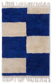 Tkaný koberec Mara, malý – modrý/sivobiely
