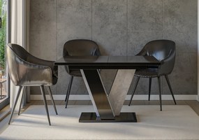 Jedálenský stôl Venag (lesk čierny + kameň) (pre 4 až 6 osôb). Vlastná spoľahlivá doprava až k Vám domov. 1055268