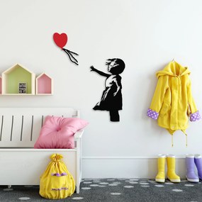 Nástenná kovová dekorácia Banksy 13 čierna/červená