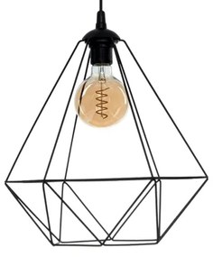 Závesné svietidlo BASKET 1xE27/60W/230V čierna