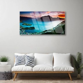 Obraz na skle Polostrov hory príroda 100x50 cm