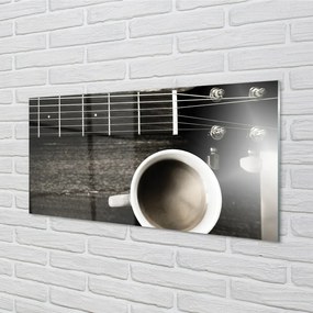 Obraz na skle coffee gitara 120x60 cm