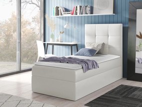 Kontinentálna jednolôžková posteľ Kanvar 2, Strana: pravá, Rozmer postele: 80x200, Dostupné poťahy: ekokoža Soft 017 (biela)