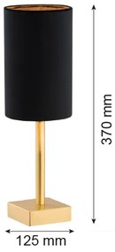 Argon 8031 - Stolná lampa ABRUZZO 1xE14/7W/230V mosadz/čierna