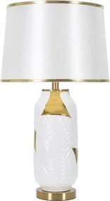 Stolná lampa keramická 70 cm bielo-zlatá