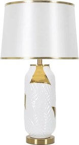Stolná lampa keramická 70 cm bielo-zlatá